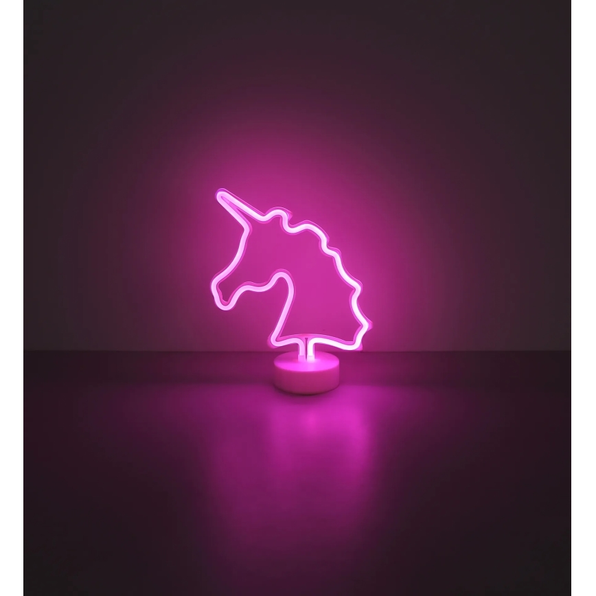 Globo - LED Neonbordslampa LED/2W/3xAA enhörning