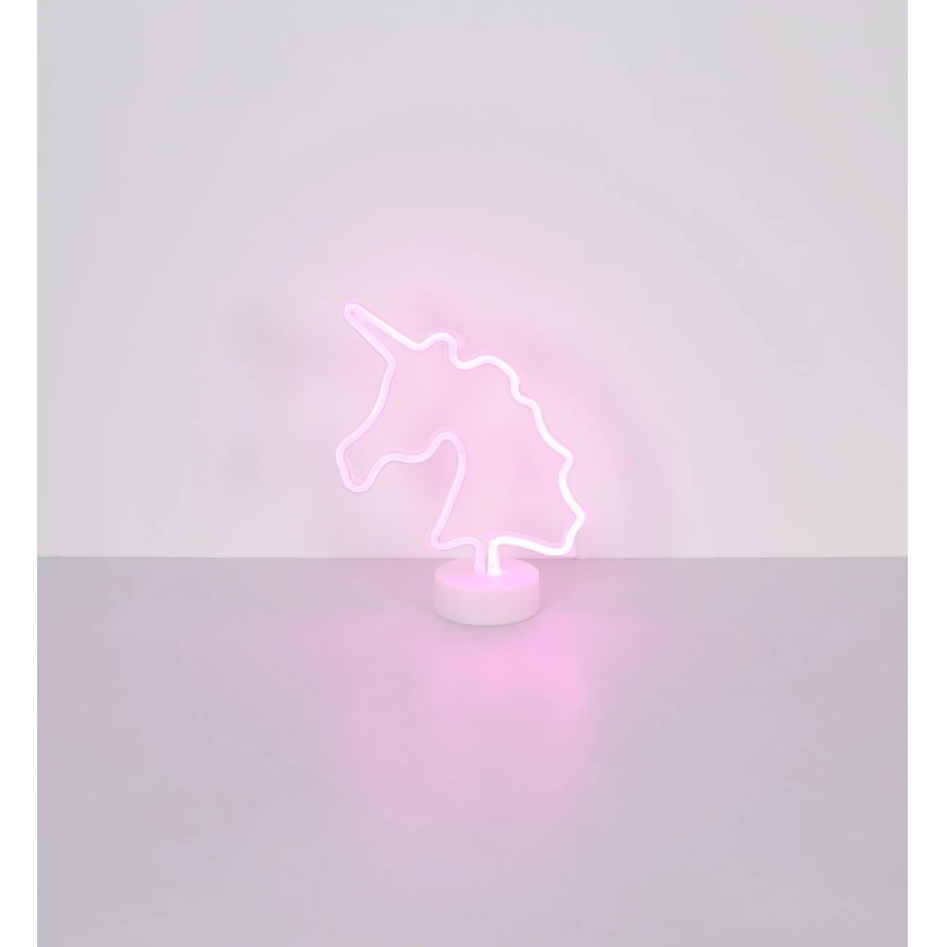 Globo - LED Neonbordslampa LED/2W/3xAA enhörning