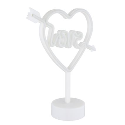 Globo - LED Neon bord dekoration LED/2W/3xAA hjärta