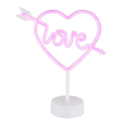 Globo - LED Neon bord dekoration LED/2W/3xAA hjärta