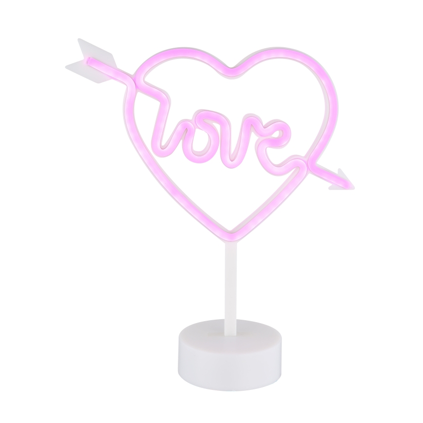 Globo - LED Neon bord dekoration LED/2W/3xAA hjärta