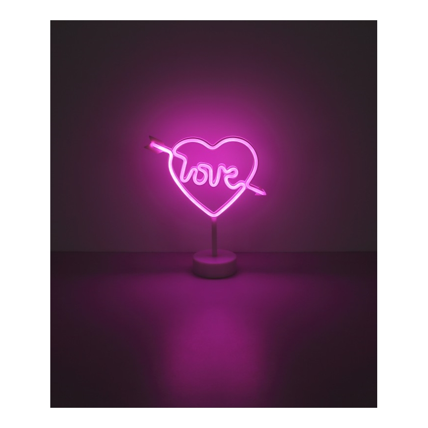 Globo - LED Neon bord dekoration LED/2W/3xAA hjärta