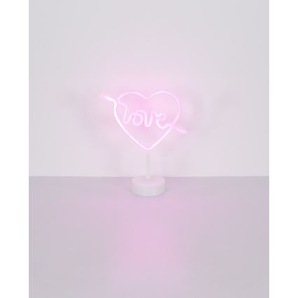 Globo - LED Neon bord dekoration LED/2W/3xAA hjärta