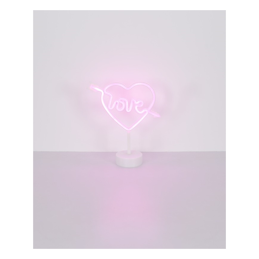 Globo - LED Neon bord dekoration LED/2W/3xAA hjärta