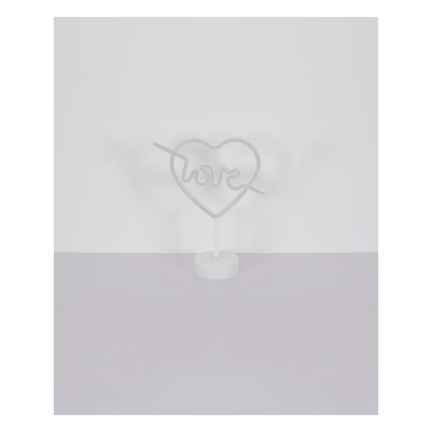 Globo - LED Neon bord dekoration LED/2W/3xAA hjärta