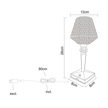 Globo - LED ljusreglerad bordslampa touch LED/1W/5V 2700/4000/6500K 800 mAh