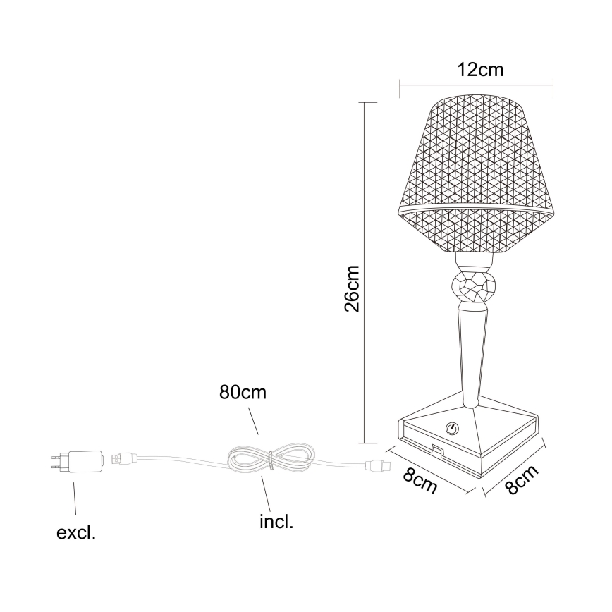 Globo - LED ljusreglerad bordslampa touch LED/1W/5V 2700/4000/6500K 800 mAh
