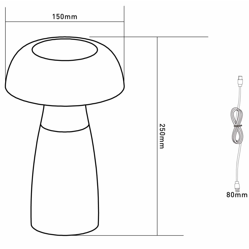 Globo - LED Ljusreglerad uppladdningsbar bordslampa LED/1,5W/5V 800mAh 2700K/4000K/6500K