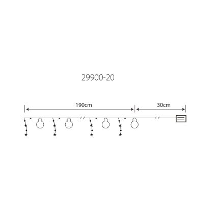 Globo 29900-20 - LED dekorkedja 20xLED/0,03W/2xAA