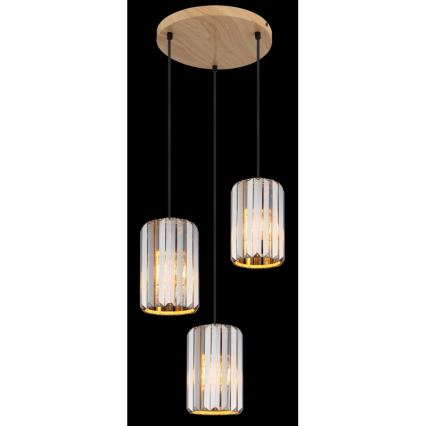 Globo - Ljuskrona med textilsladd 3xE27/60W/230V diameter 35 cm