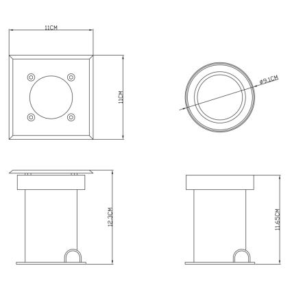 Globo 31101 - Infartsbelysning STYLE 1xGU10/40W/230V IP67