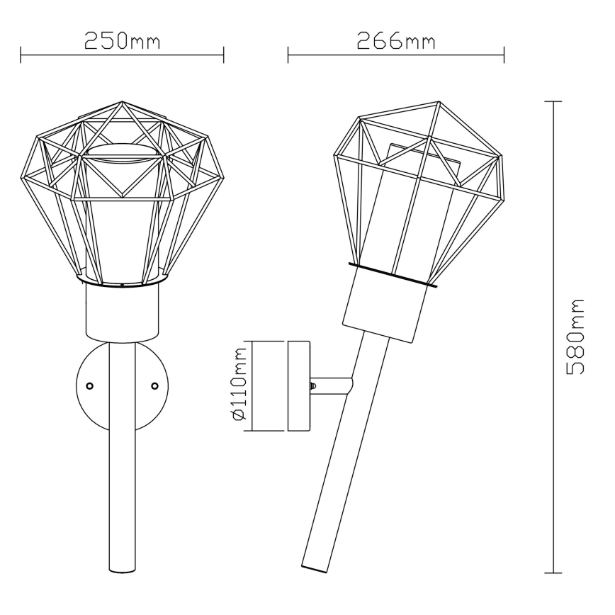 Globo 31355W - Utomhus Väggbelysning HORACE 1xE27/15W/230V IP44
