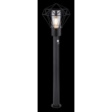 Globo 31357S - Utomhuslampa med sensor HORACE 1xE27/15W/230V IP44