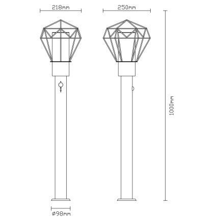 Globo 31357S - Utomhuslampa med sensor HORACE 1xE27/15W/230V IP44