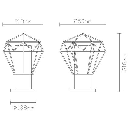Globo 31358 - Utomhuslampa HORACE 1xE27/15W/230V IP44