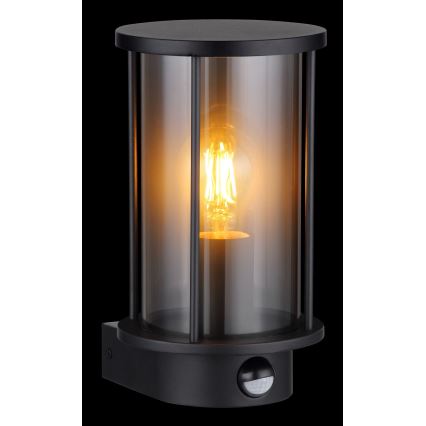 Globo - Utomhus vägglampa med sensor 1xE27/60W/230V IP54