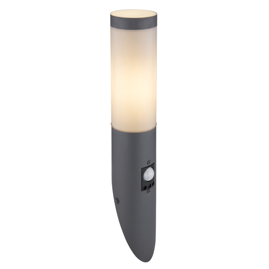 Globo - Utomhus vägglampa med sensor 1xE27/15W/230V IP44