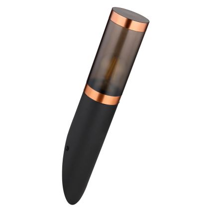 Globo - Vägglampa för utomhusbruk 1xE27/23W/230V IP44 svart/koppar
