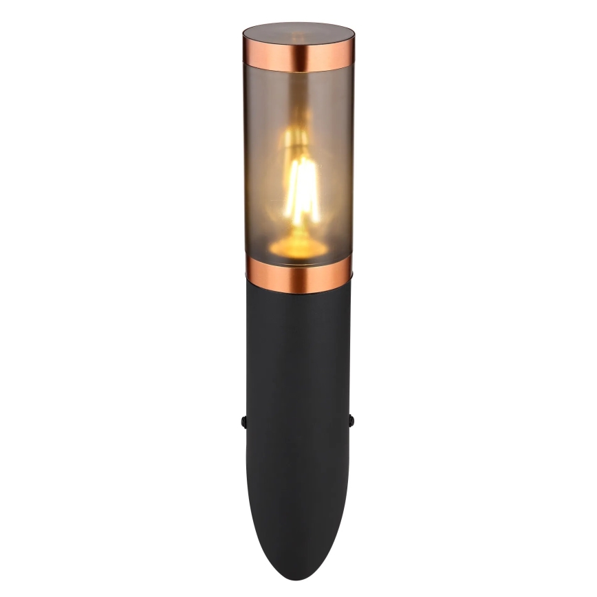 Globo - Vägglampa för utomhusbruk 1xE27/23W/230V IP44 svart/koppar