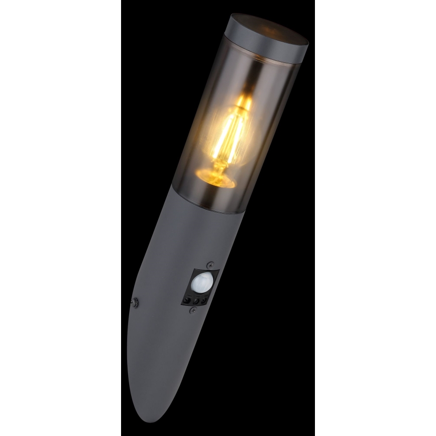 Globo - Utomhus vägglampa med sensor 1xE27/15W/230V IP44