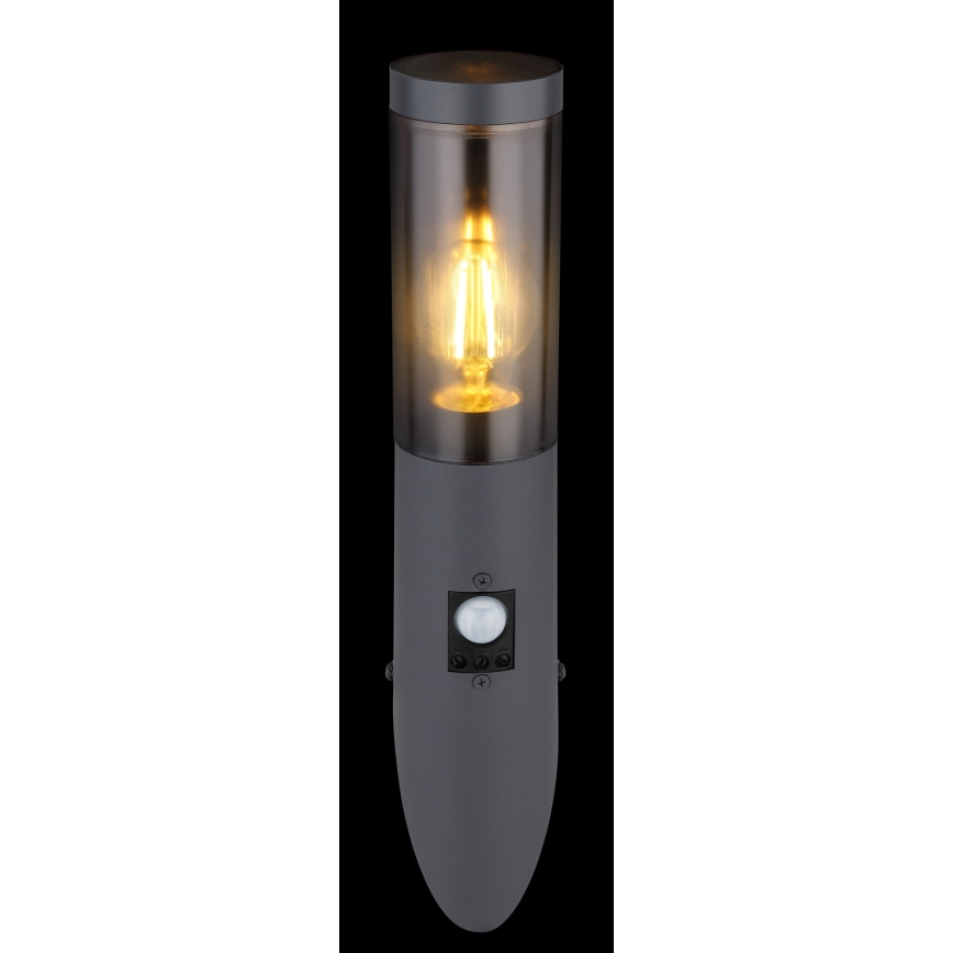 Globo - Utomhus vägglampa med sensor 1xE27/15W/230V IP44