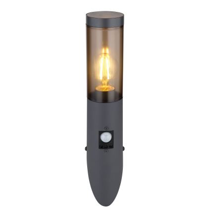 Globo - Utomhus vägglampa med sensor 1xE27/15W/230V IP44