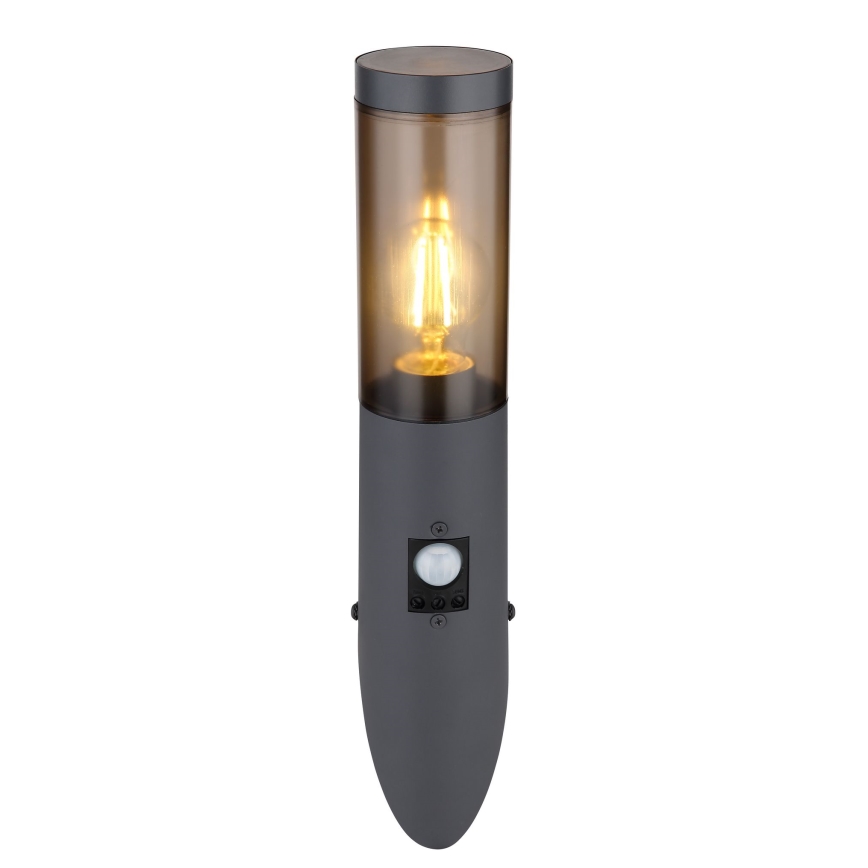 Globo - Utomhus vägglampa med sensor 1xE27/15W/230V IP44