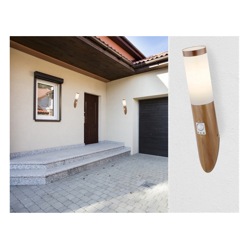 Globo - Utomhus vägglampa med sensor 1xE27/15W/230V IP44