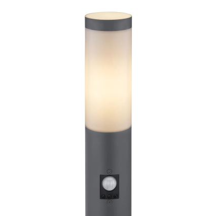 Globo - Lampa med sensor för utomhusbruk 1xE27/15W/230V IP44 80 cm antracit