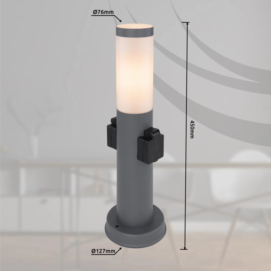 Globo 3158AK - Utomhuslampa med 2 uttag BOSTON 1xE27/23W/230V IP44