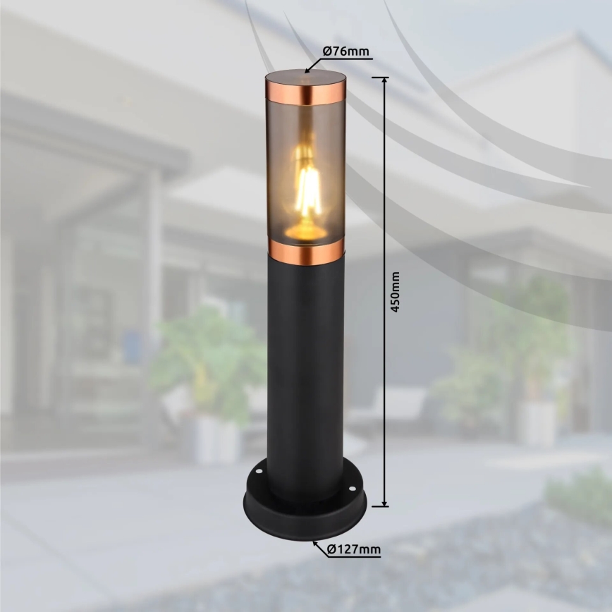 Globo - Utomhuslampa 1xE27/23W/230V IP44 45 cm svart/koppar