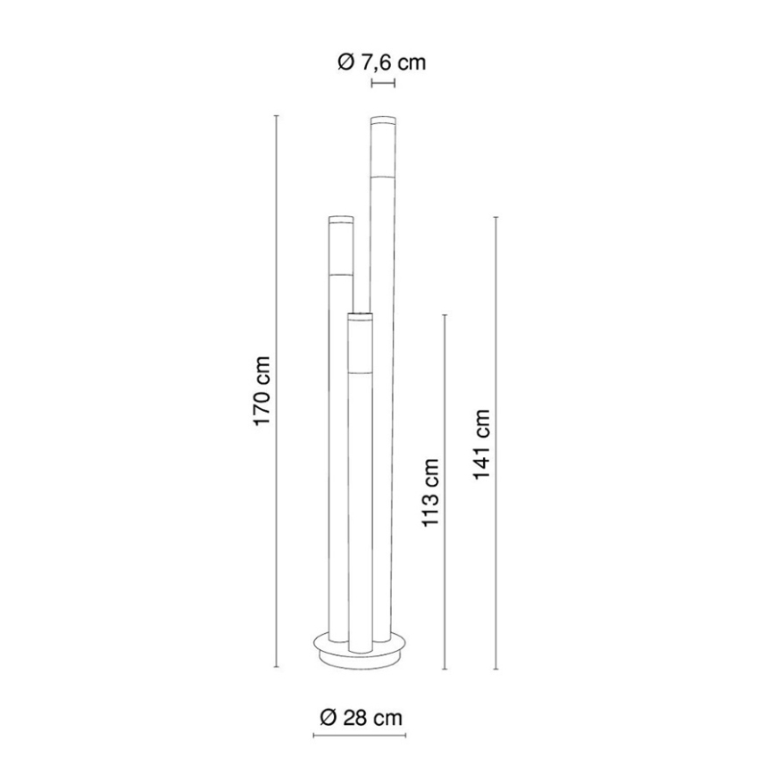Globo - Utomhuslampa 3xE27/60W/230V 170 cm IP44