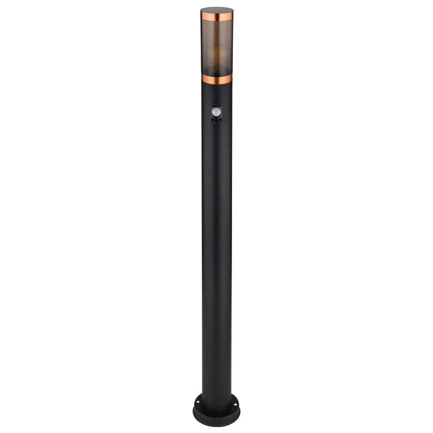 Globo - Lampa med sensor för utomhusbruk 1xE27/15W/230V IP44 110 cm svart/koppar
