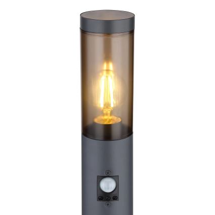 Globo - Lampa med sensor för utomhusbruk 1xE27/15W/230V IP44 110 cm svart