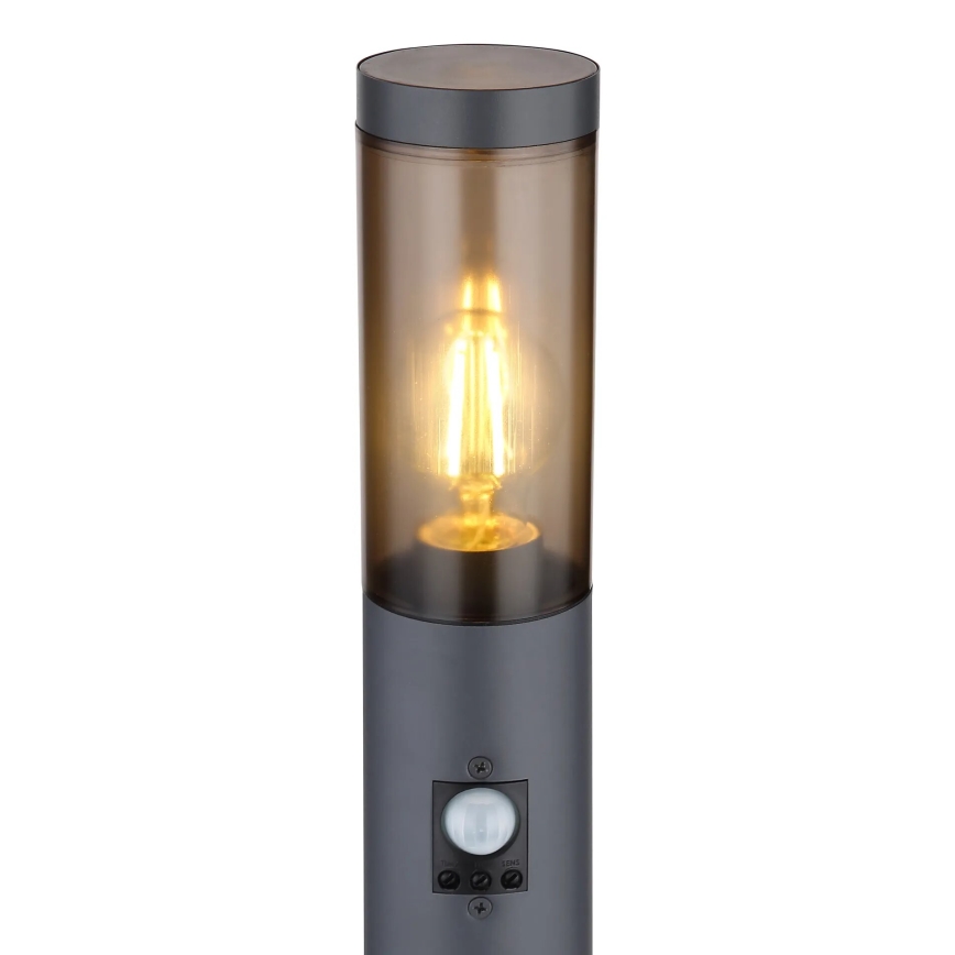 Globo - Lampa med sensor för utomhusbruk 1xE27/15W/230V IP44 110 cm svart