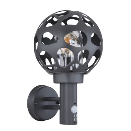 Globo - Utomhus vägglampa  med sensor  1xE27/15W/230V IP44