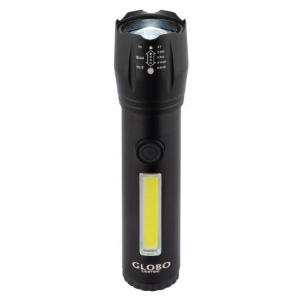 Globo - LED uppladdningsbar ficklampa LED/3W/5V + COB/3W 5500K 1200 mAh