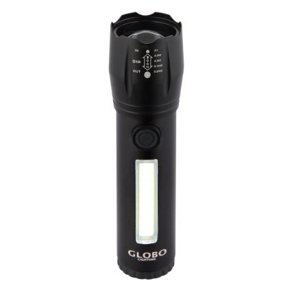 Globo - LED uppladdningsbar ficklampa LED/3W/5V + COB/3W 5500K 1200 mAh