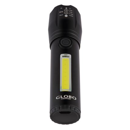 Globo - LED uppladdningsbar ficklampa LED/3W/5V + COB/3W 5500K 1200 mAh