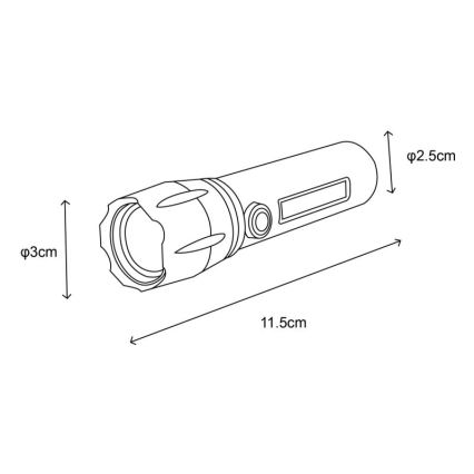 Globo - LED uppladdningsbar ficklampa LED/3W/5V + COB/3W 5500K 1200 mAh