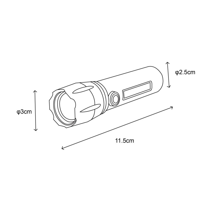Globo - LED uppladdningsbar ficklampa LED/3W/5V + COB/3W 5500K 1200 mAh
