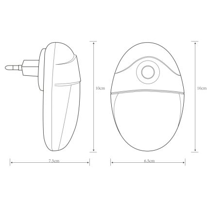 Globo - LED Nattlampa med sensor för vägguttag 4xLED/0,6W/230V 6500K