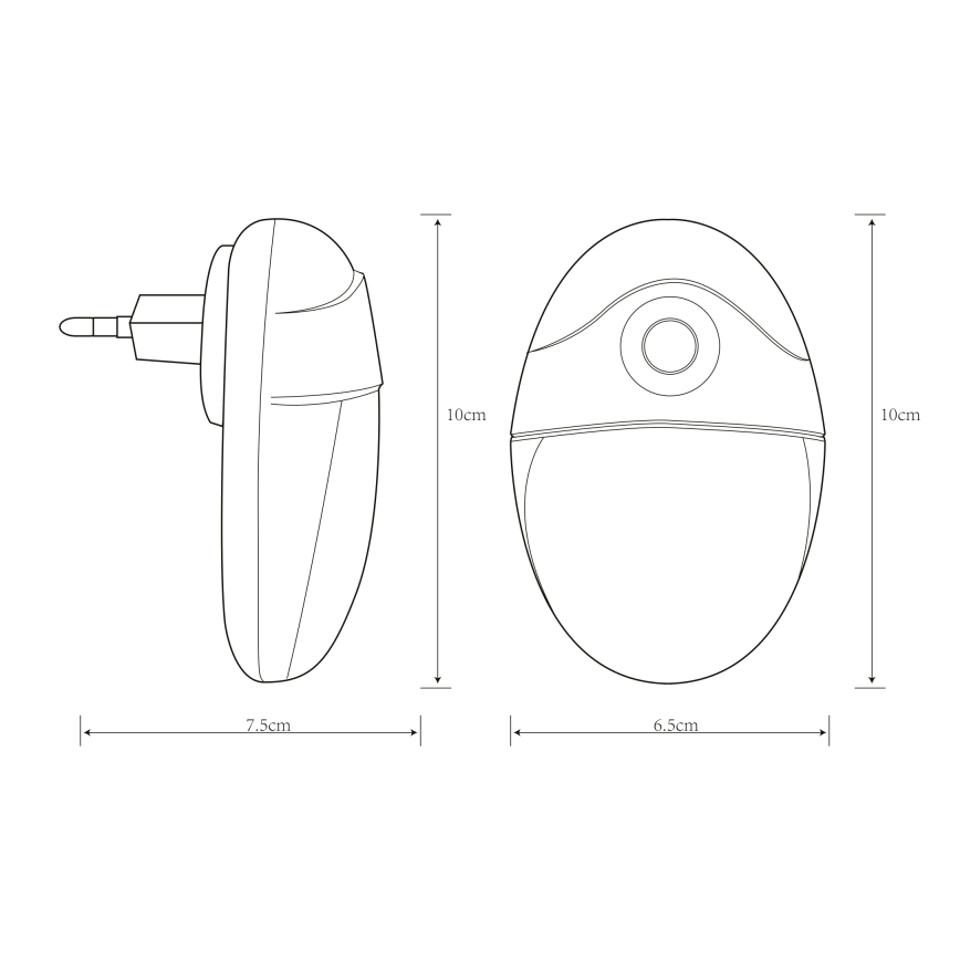 Globo - LED Nattlampa med sensor för vägguttag 4xLED/0,6W/230V 6500K