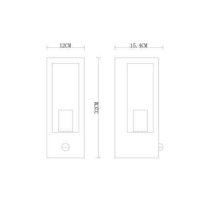 Globo vägglampa med sensor 1xE27/60W/230V IP44