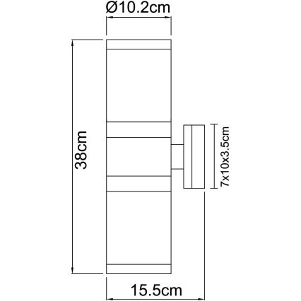 Globo 32014-2 - Utomhus Väggbelysning XELOO 2xE27/60W