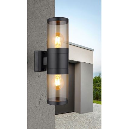 Globo - Vägglampa för utomhusbruk 2xE27/60W/230V IP44