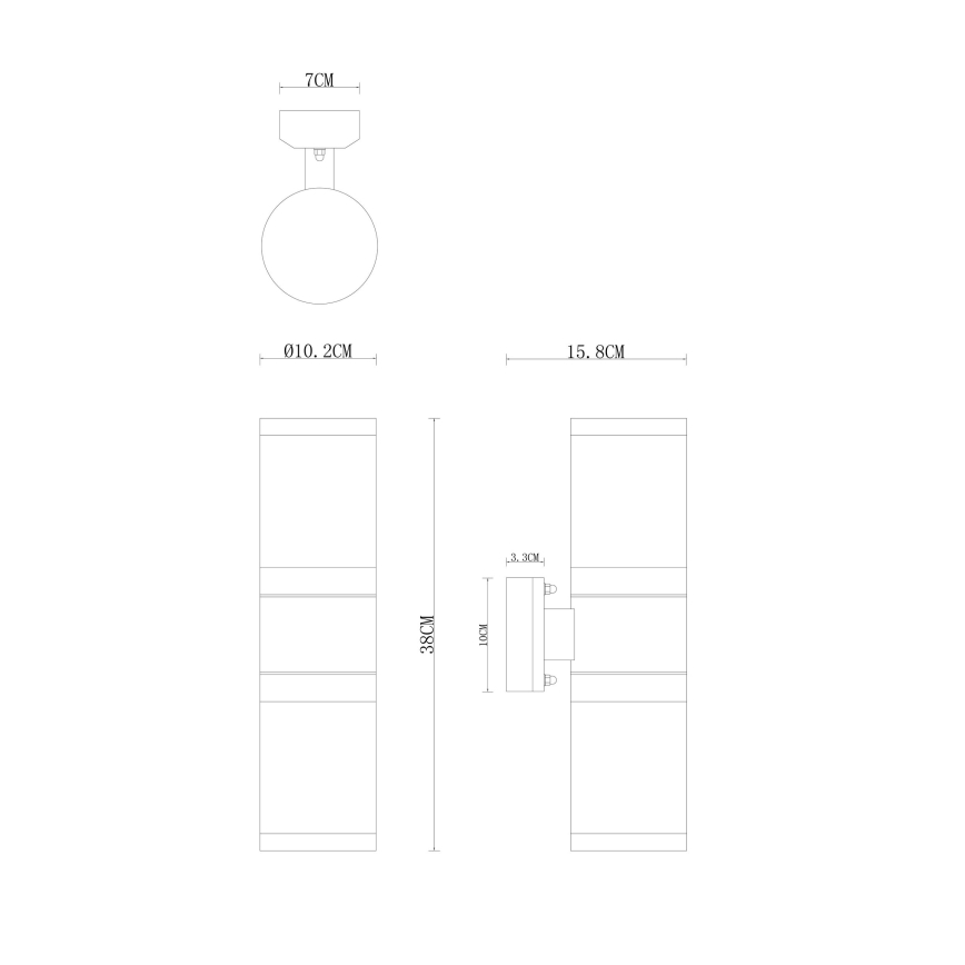 Globo - Vägglampa för utomhusbruk 2xE27/60W/230V IP44