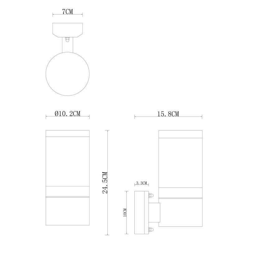 Globo - Vägglampa för utomhusbruk 1xE27/60W/230V IP44