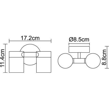 Globo 3207-2L - LED Utomhusbelysning STYLE 2xGU10/5W/230V