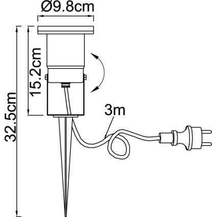 Globo 32076 - Utomhuslampa STYL 1xGU10/35W/230V IP65